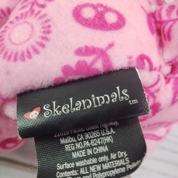Rare Skelanimals Plush Kit Kat Floral Pattern Stuffed Doll 7 Pink White 7 Inch - Picture 10 of 13